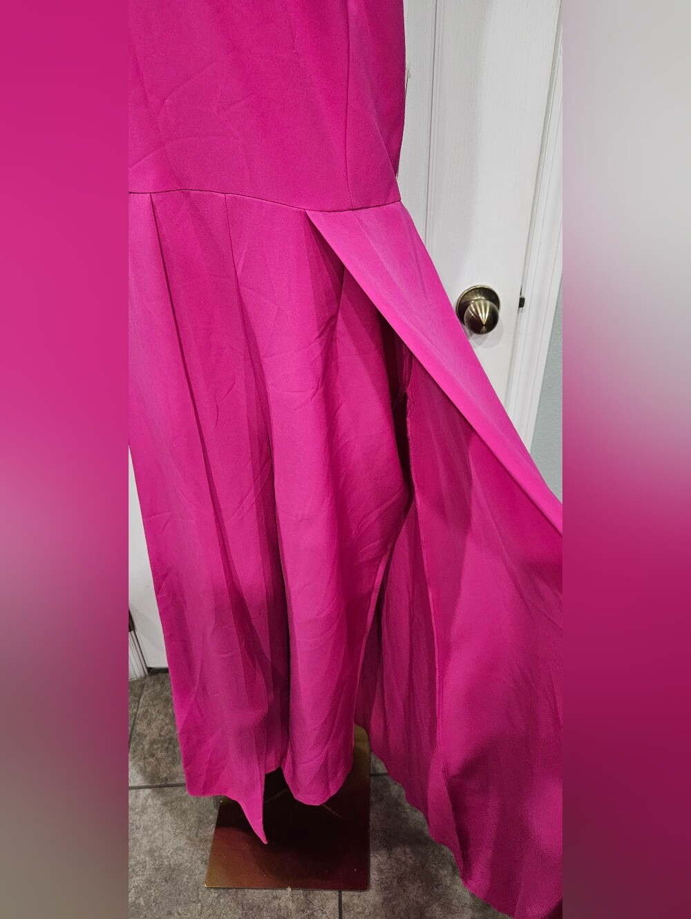 Women's Magenta Halter Jumpsuit - Picture 2 of 3